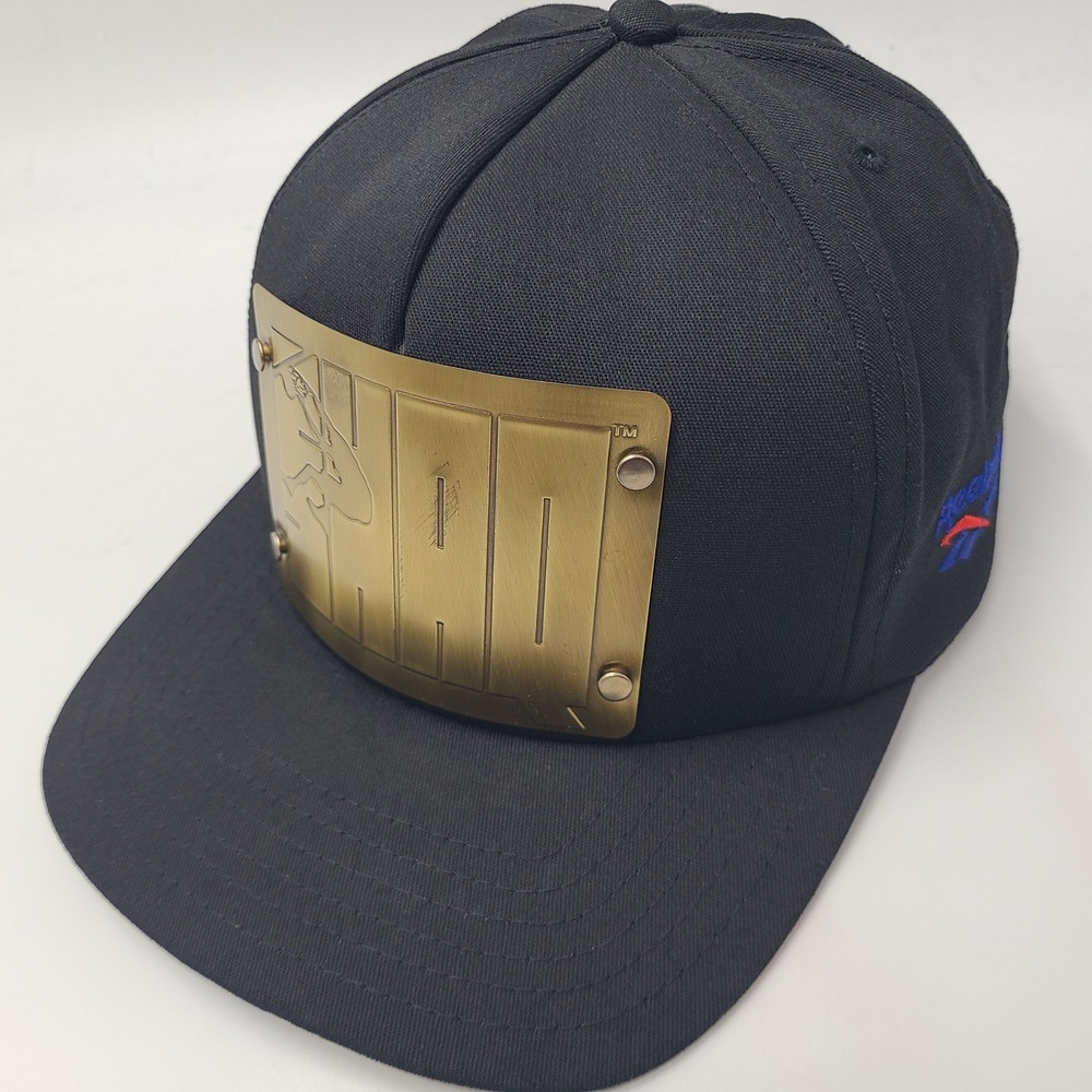 Vintage Reebok Hat Snapback Black Gold Shaq Pepsi The Ultimate Metal Plate Men